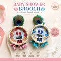 Premium Aai Baba Brooch Set for Marathi Baby Shower | Marathi आई बाबा Badge | Dohale Jevan Ceremony Brooch | Godh Bharai Function Accessories | Unique Baby Shower Keepsake Gift