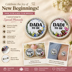 "Dada to Be Dadi to Be Pearl Brooch Set | Baby Shower Badge Pins