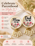 Mom To Be & Dad To Be Pearl Badges | Baby Shower Ceremony Brooch Set | Godh Bharai Mom Dad To Be Badge | Baby Shower Couple Accessories